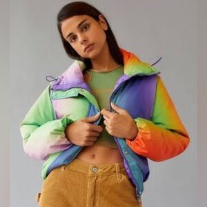 Colorful BDG Cropped Puffer Jacket
